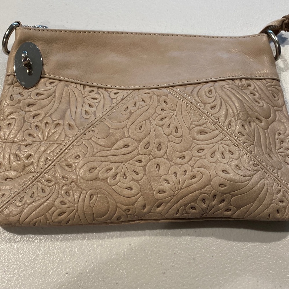 NWT:   Tan leather crossbody bag